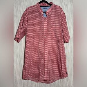 Izod Men's Red Geometric Button-Down Shirt